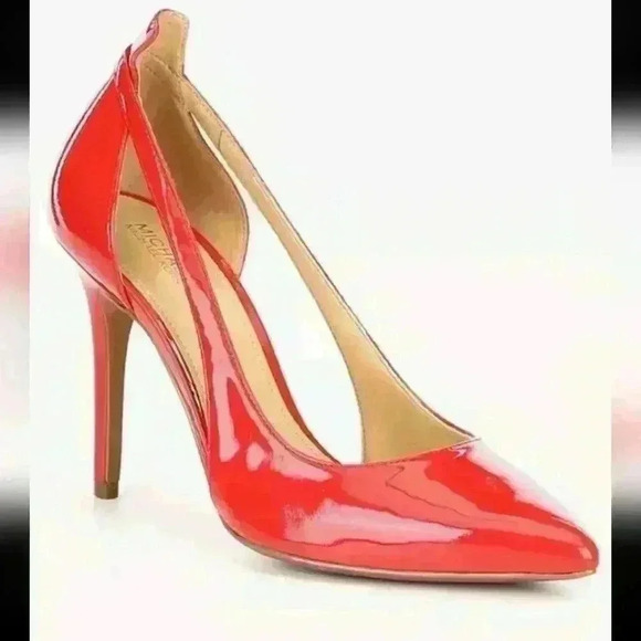 Michael Micheal Kors Women's Red Cersei Patent Leather Pumps 10 - Picture 1 of 13